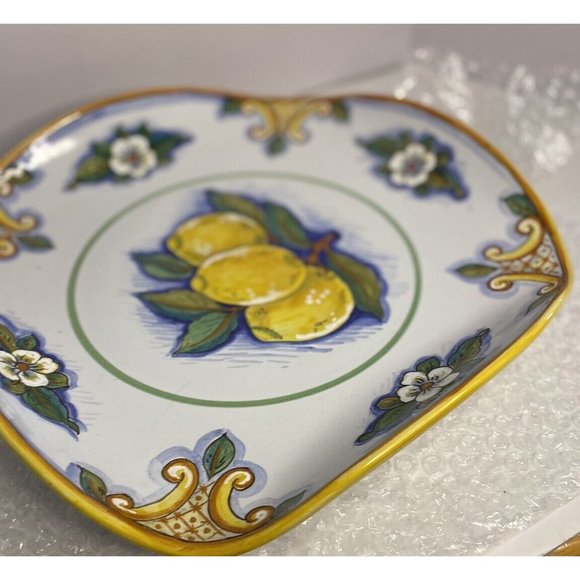 Tutta Ceramica Hand Painted Signed Serving Dish Italy Pottery Deruta Fruit - Picture 2 of 11